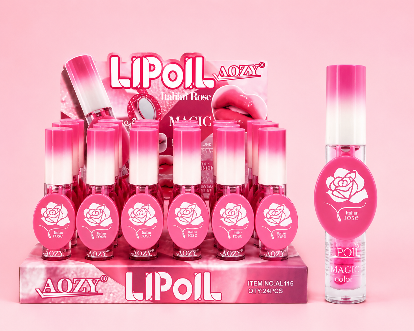 Lip oil espejo rosa