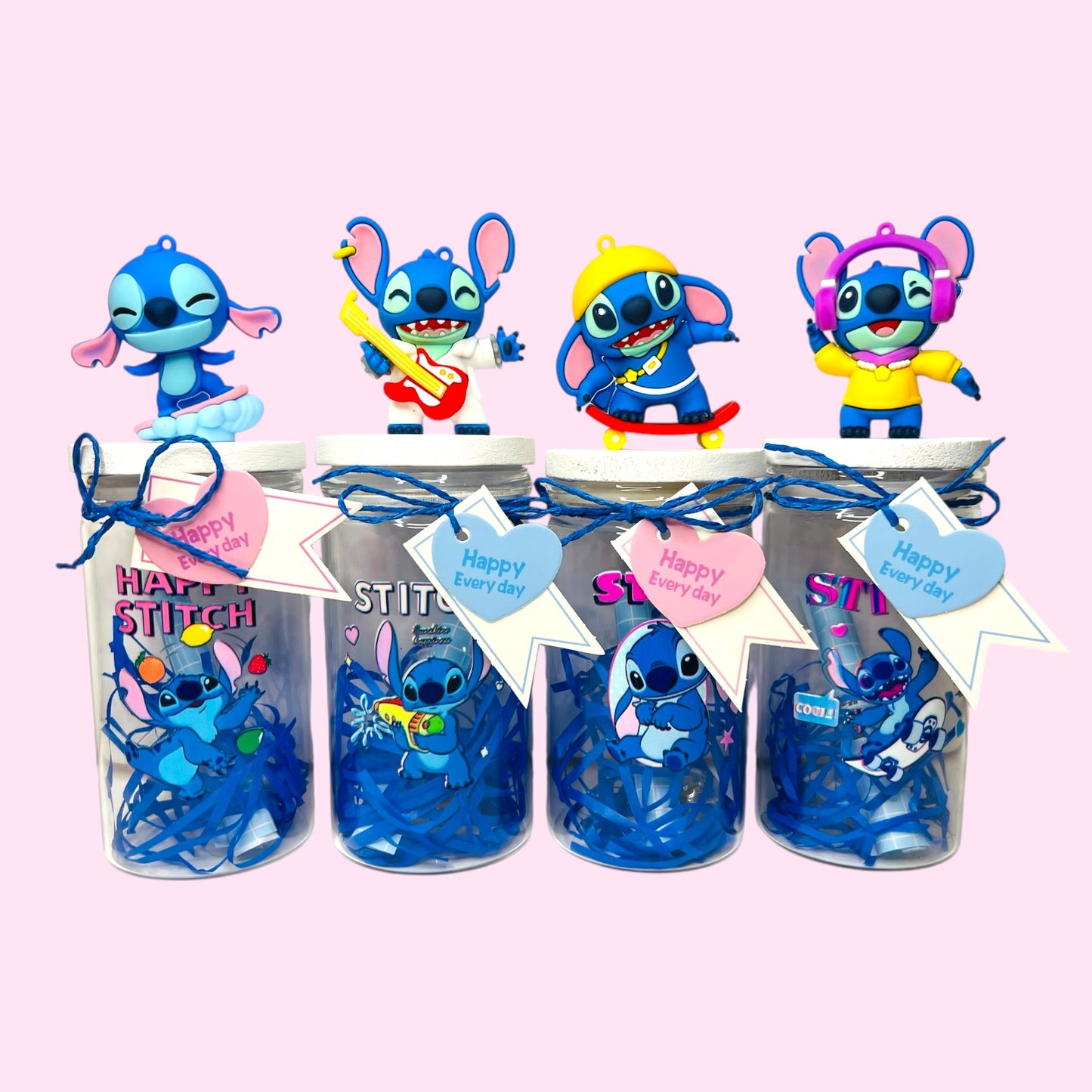 Set de 4 Vasos Decorativos de Cristal con Luces LED – orejón