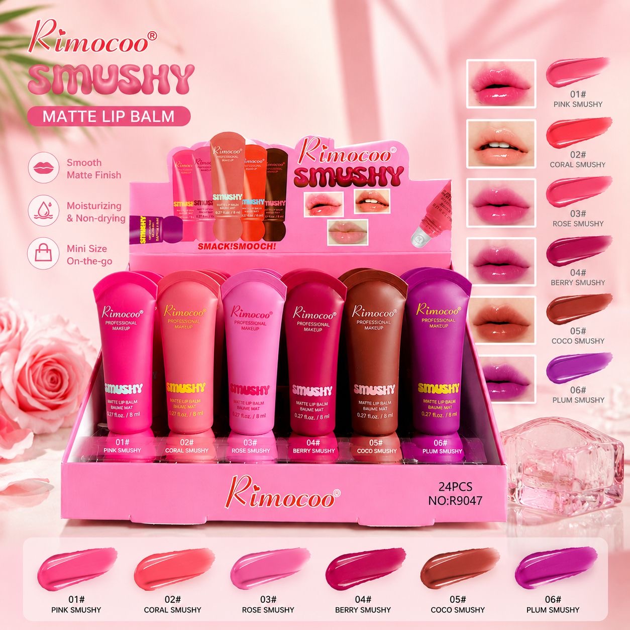 Bálsamo Labial Matte Hidratante – Acabado Suave y Larga Duración