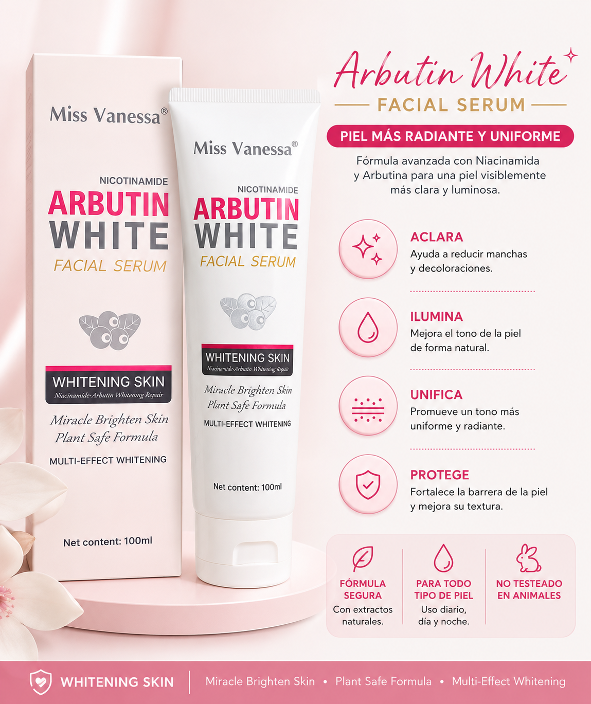 Serum Facial Arbutin White con Niacinamida