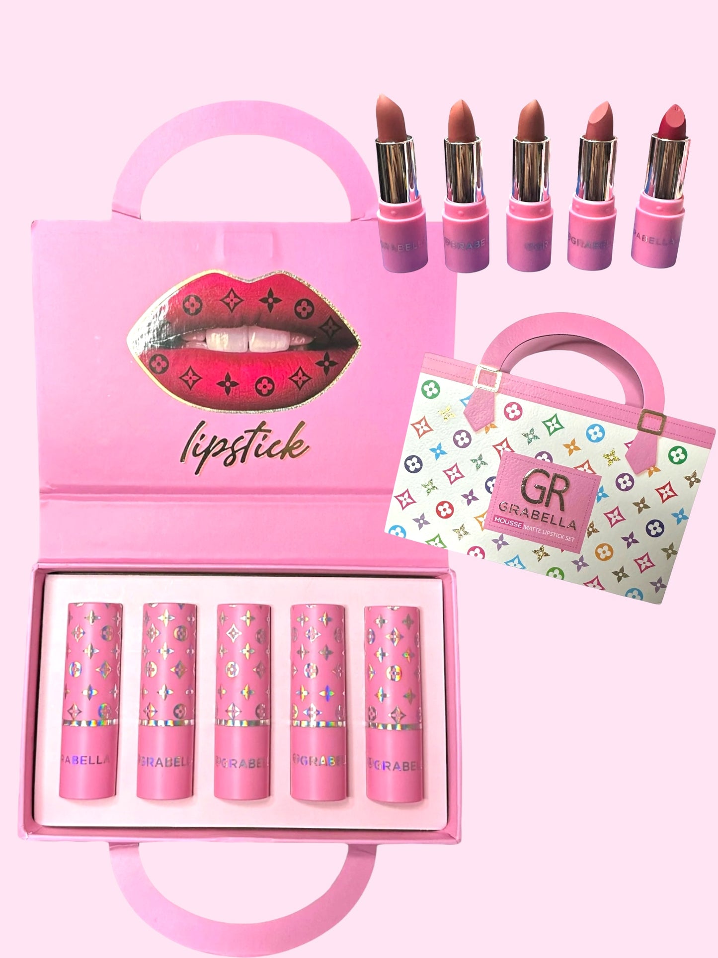 Set Lipstick Grabella Rosa