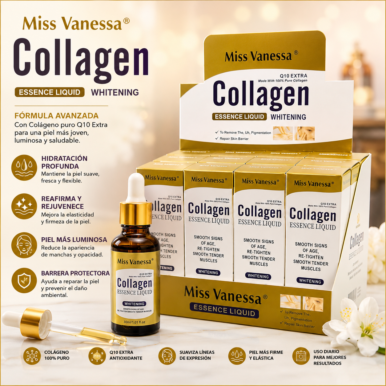 Sérum Facial de Colágeno con Q10 Miss Vanessa – 30 ml