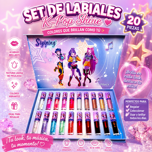 Estuche Completo de Maquillaje Labial e Iluminadores 20 Piezas Kpop