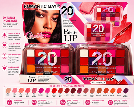 Paleta de labiales 18 tonos