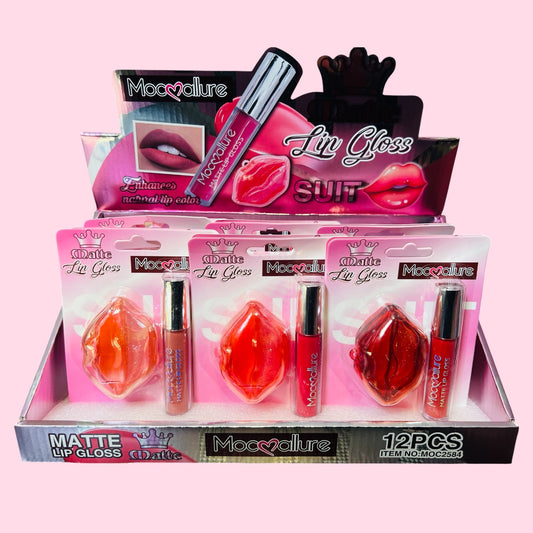 Set de Labiales Mate + Bálsamo Labial Mocallure – Matte Lip Gloss & Lip Balm Duo