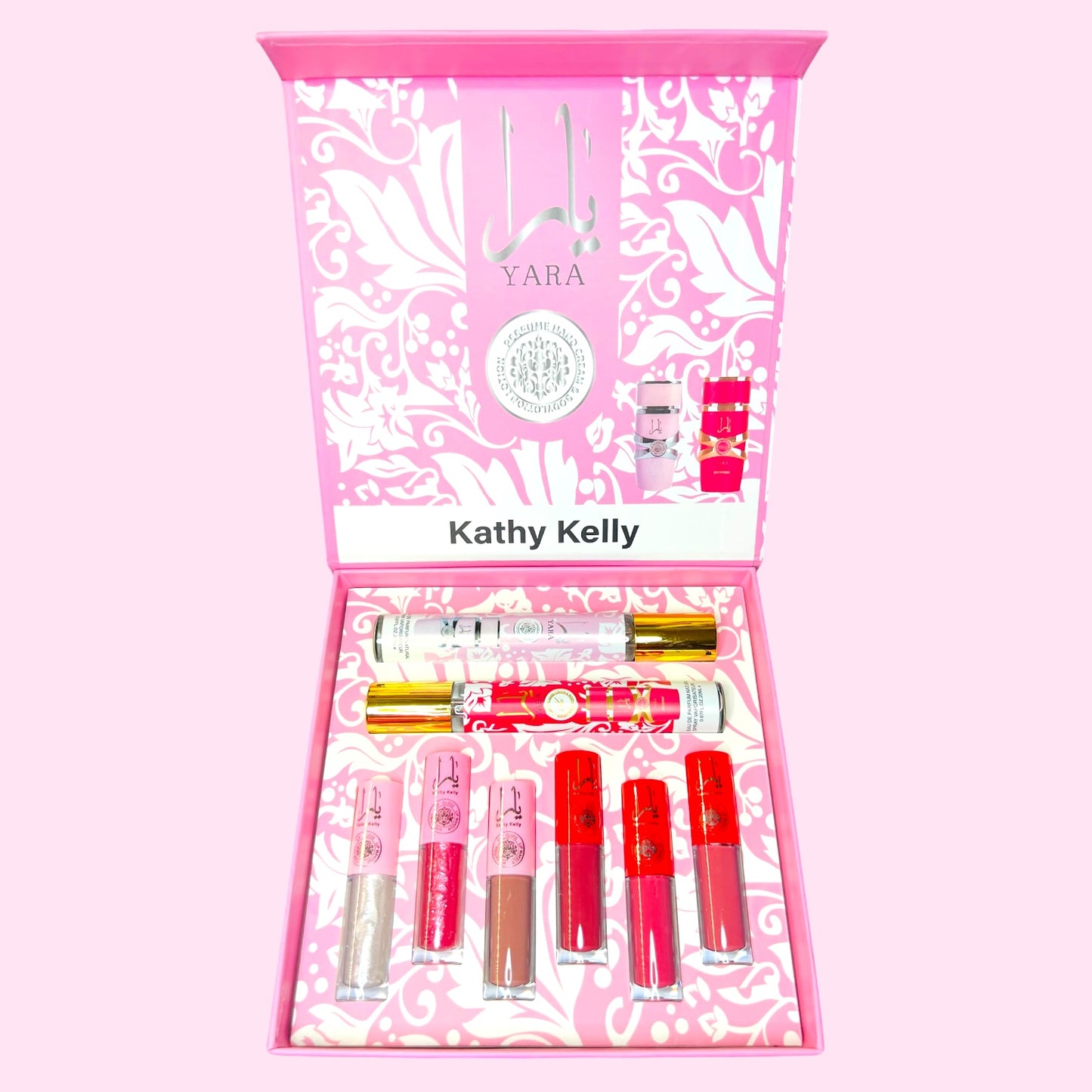 Set de Belleza Gloss + Perfume + Iluminador Yara Rosa
