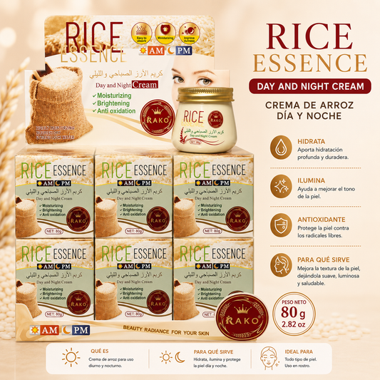 Crema Facial de Arroz Día y Noche RAKO – Rice Essence Day & Night Cream 80 g