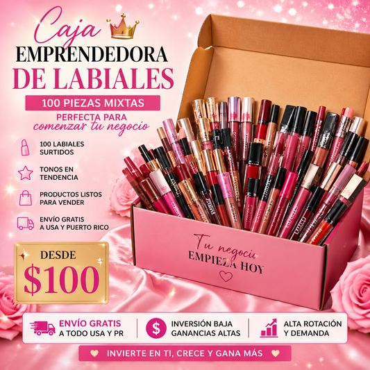 Caja Emprendedora de Labiales 100 piezas