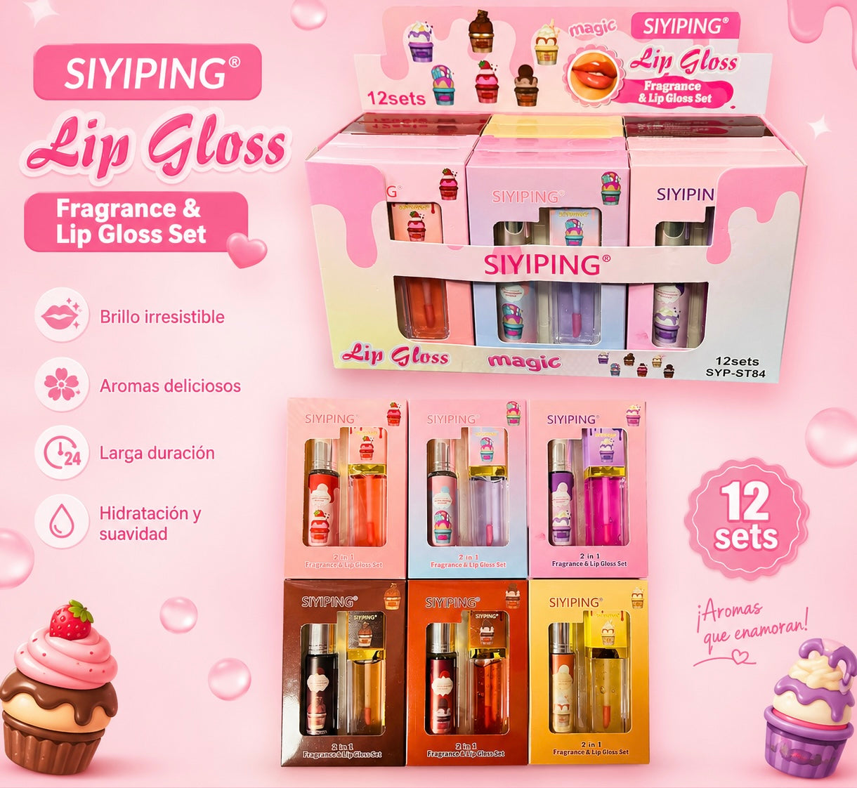 Set de Lip Gloss y Fragancia 2 en 1 – Mini Colección de Aromas