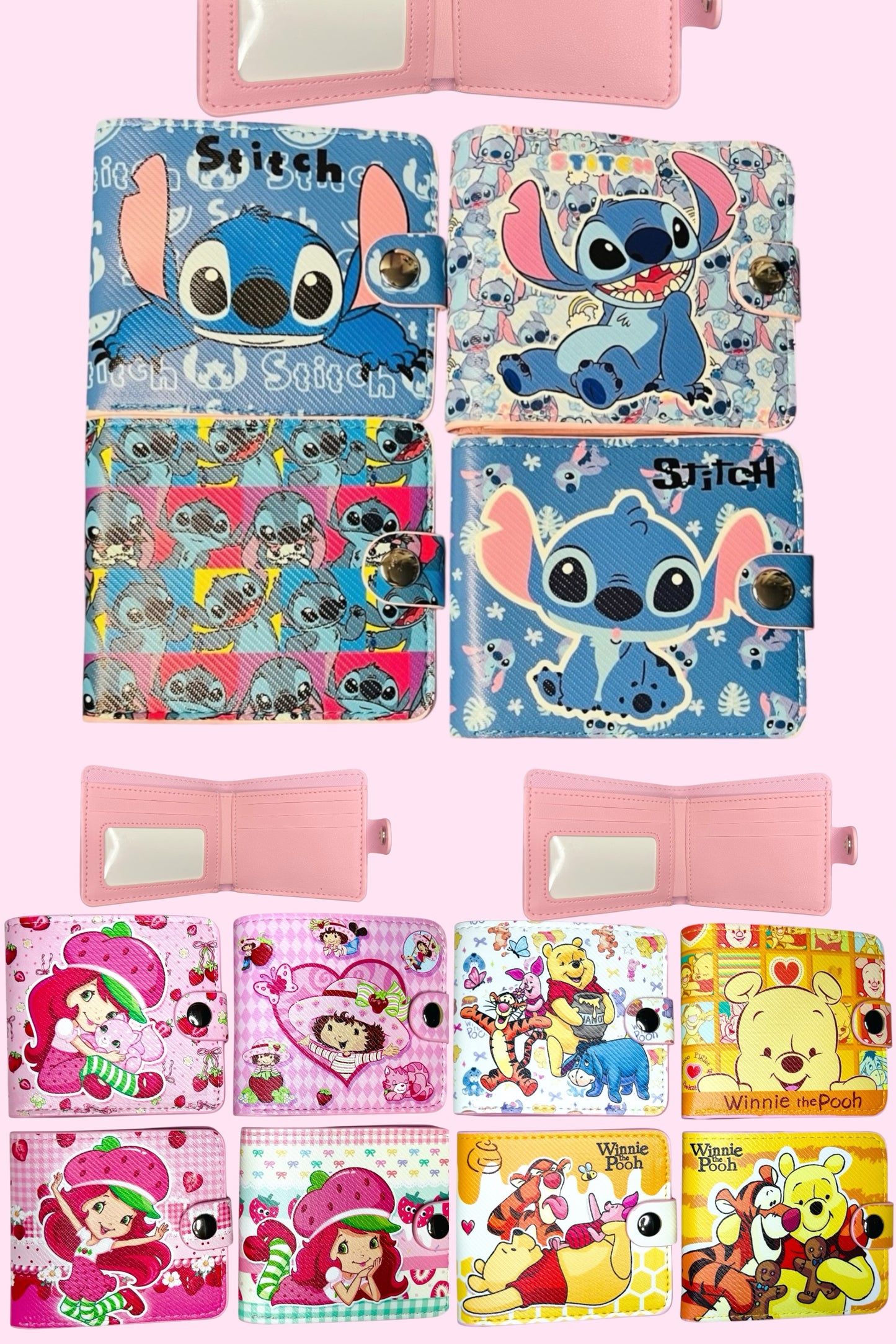 Billeteras Infantil 4pcs Diseños Animados Mix.