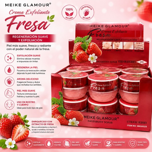 Crema Exfoliante de Fresa para Rostro y Cuerpo