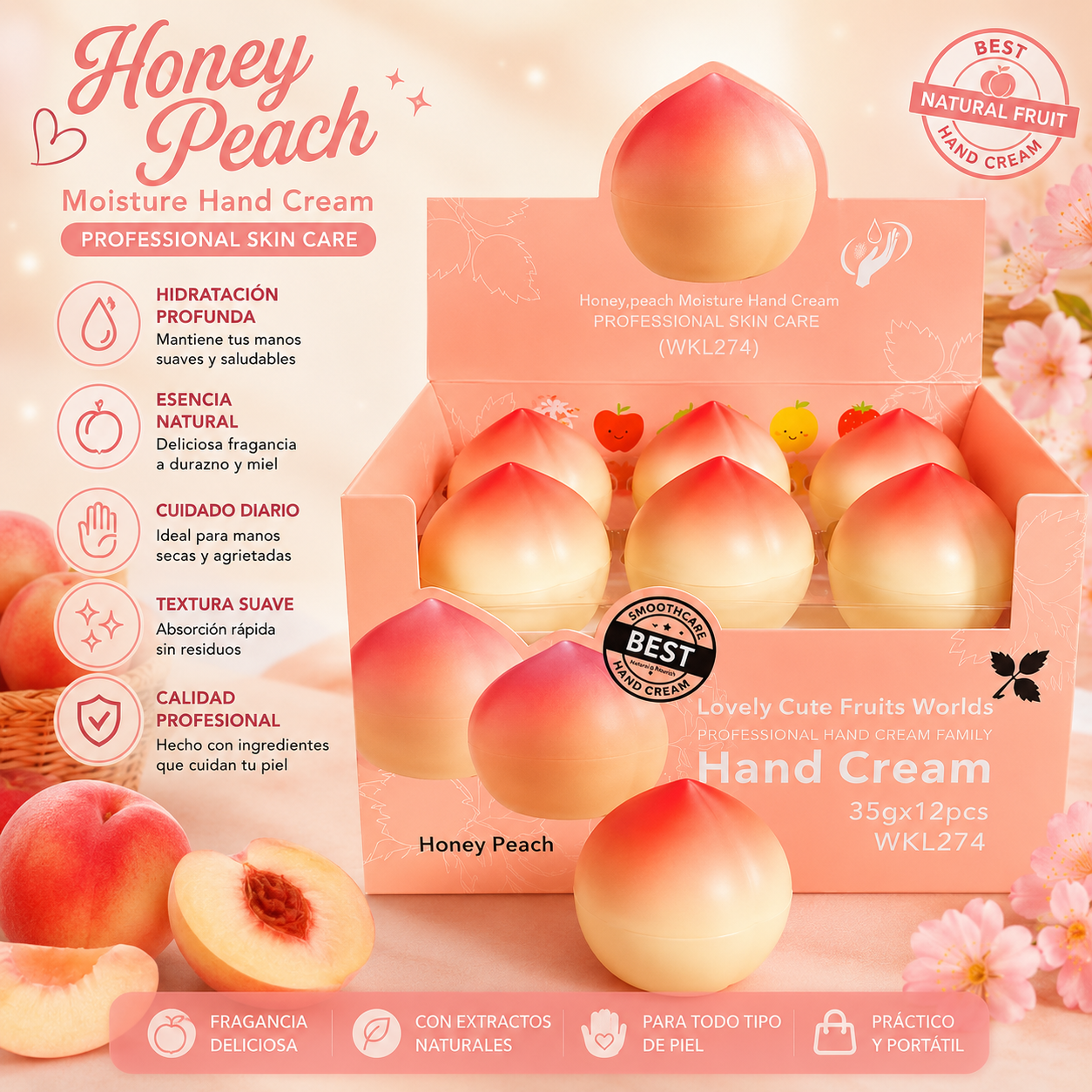 Crema Hidratante para Manos Honey Peach