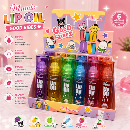 Lip oil con aromas surtidos