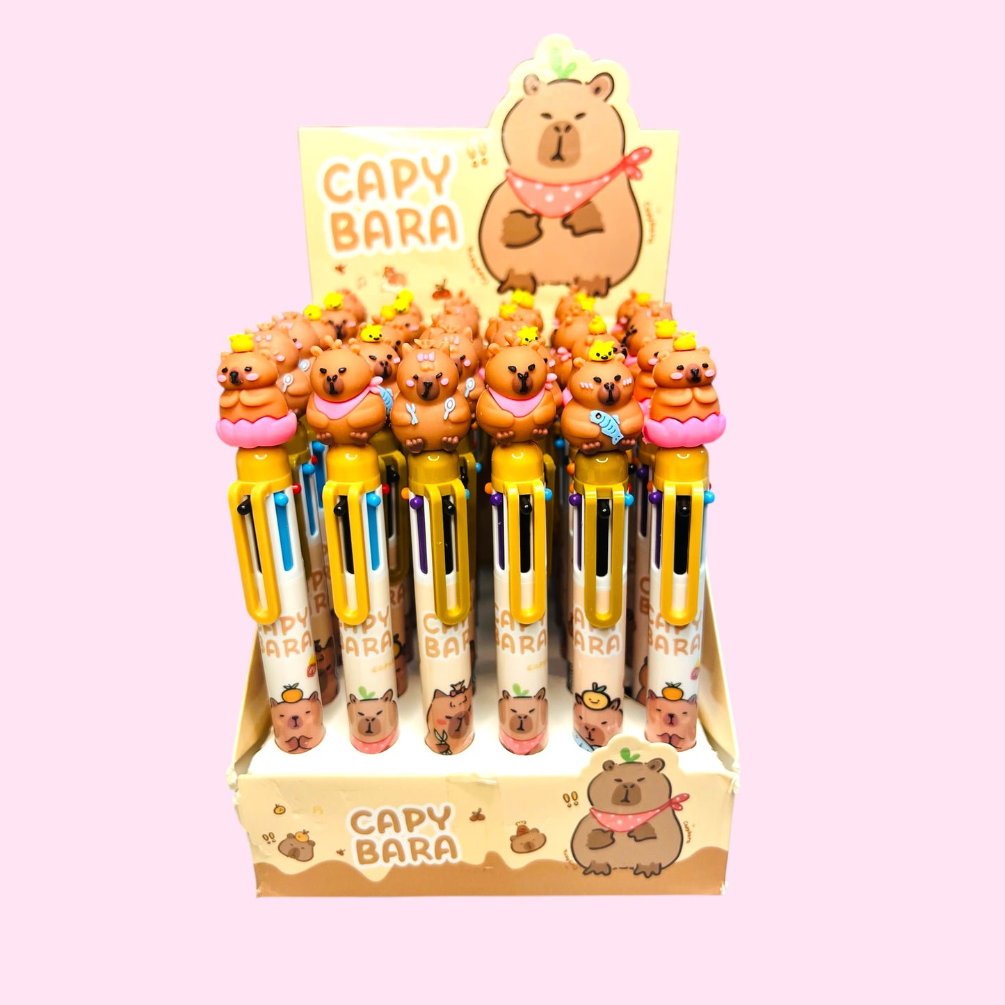Bolígrafos colores mix capibara