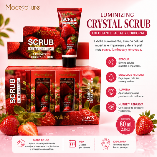 Exfoliante Facial y Corporal de Fresa Mocallure – Luminizing Crystal Scrub 80 ml