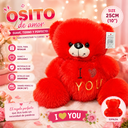 Peluche Oso Rojo 20cm