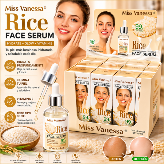 Sérum Facial de Arroz con Vitamina E Miss Vanessa – 30 ml