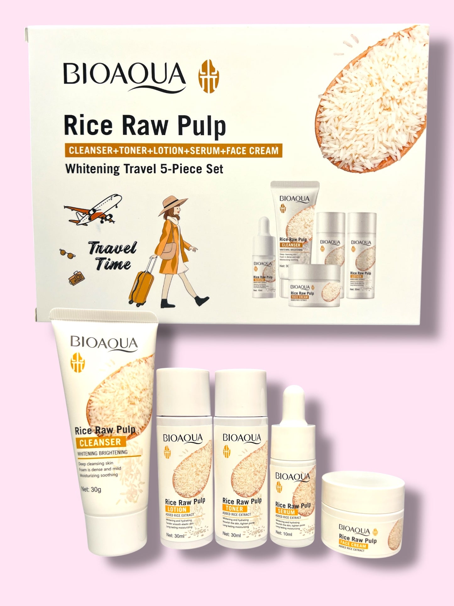 Set skincare viajero de arroz