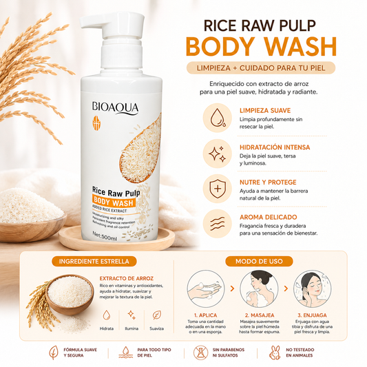 Body Wash hidratante de arroz 500ml