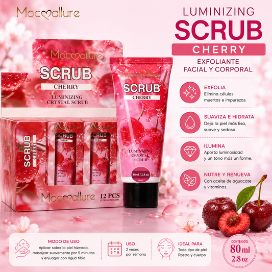 Exfoliante Facial y Corporal de Cereza Mocallure – Luminizing Crystal Scrub 80 ml