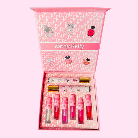 Set de Belleza Gloss + Perfume + Iluminador fragancias