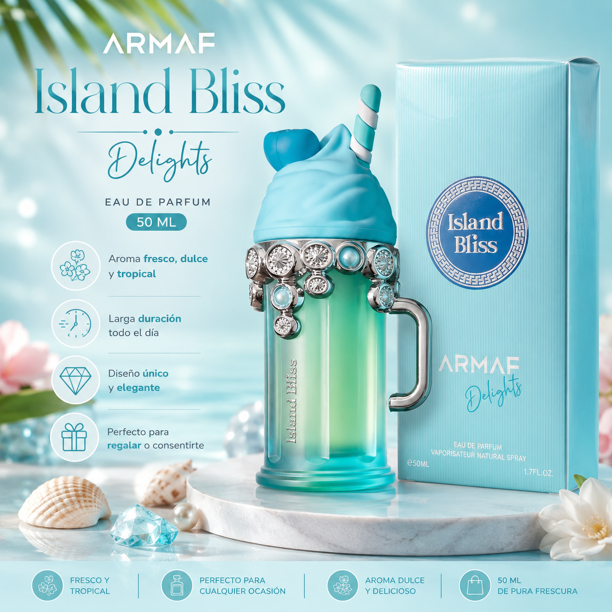 Perfume Árabe Island Bliss Delights 50 ML