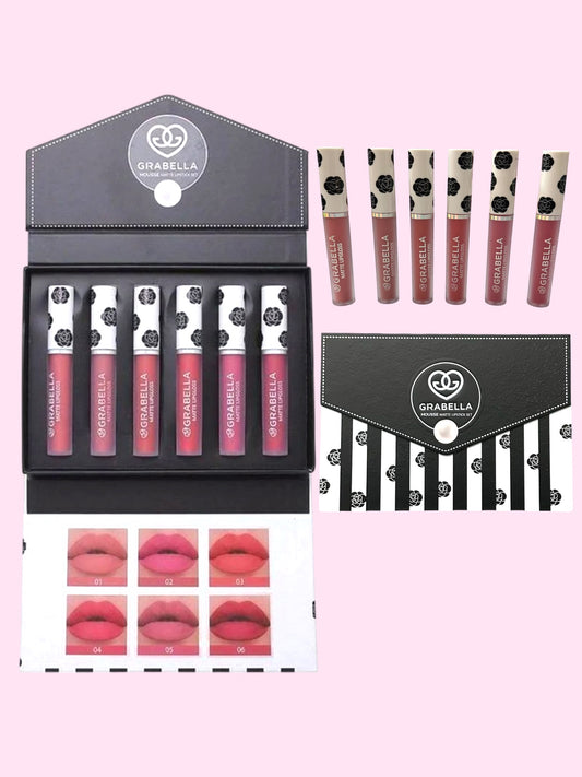 Set Lip Gloss Matte Grabella flor