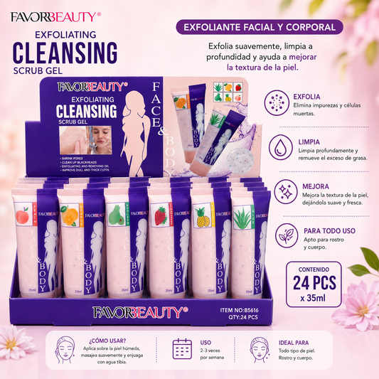 Gel Exfoliante Facial y Corporal FavorBeauty – Face & Body Cleansing Scrub Gel 35 ml