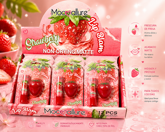 Bálsamo Labial de Fresa Mocallure – Strawberry Lip Balm Duo